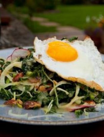 Italian Kale Slaw with Sunny-Side Up Eggs