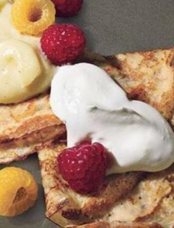 Dessert Pancakes With Custard And Berries