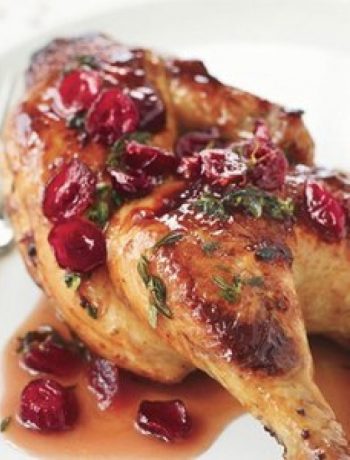 Cornish Game Hen with Double-Cranberry and Thyme Sauce