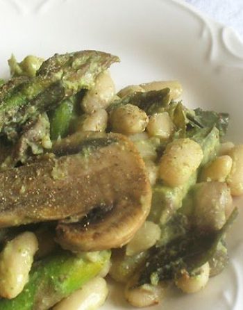 Cannellini Bean and Asparagus Salad with Mushrooms