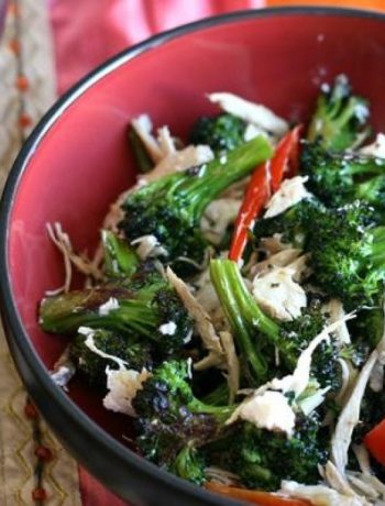 Chicken and Roasted Broccoli Salad With Goat Cheese