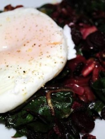 Beet Greens and Poached Eggs