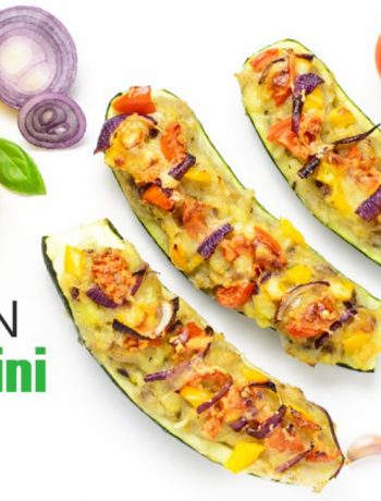 Vegan stuffed zucchini boats