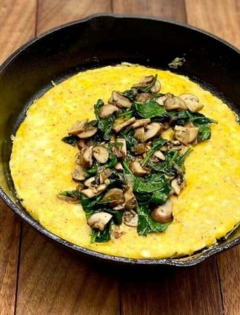 Spinach Mushroom Omelette with Parmesan