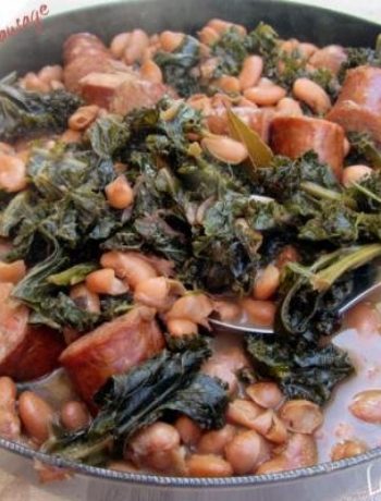 Collard greens with white beans and sausage