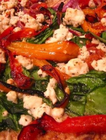 Roasted Peppers, Spinach & Feta Pizza