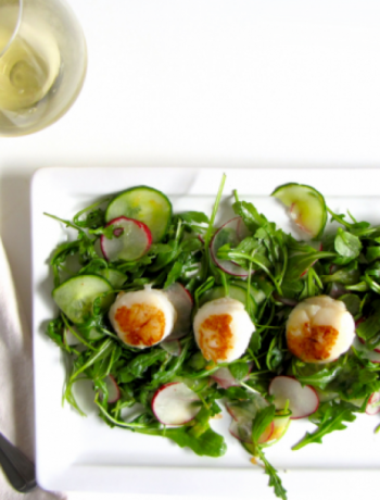 Citrus Arugula Salad with Seared Scallops