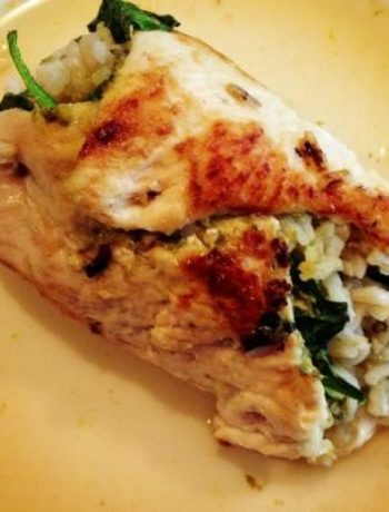 Chicken Rollintini with Pesto, Baby Spinach & Brown Rice