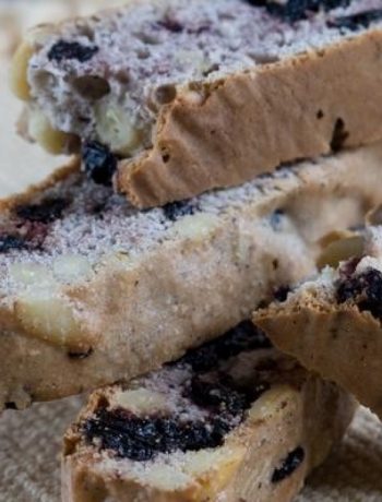 Blue Cornmeal Dried Blueberry and Pinon Nut Biscotti