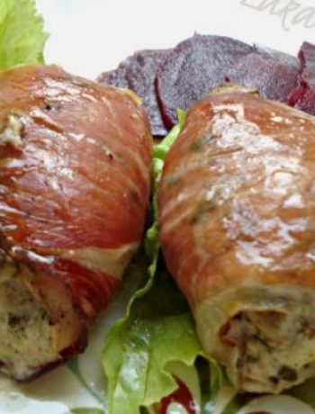 Chicken thighs wrapped in prosciutto