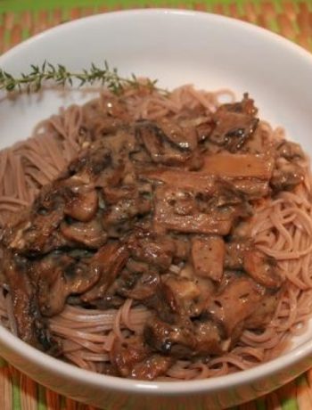 Creamy Mushrooms Over Soba Noodles (Vegan)