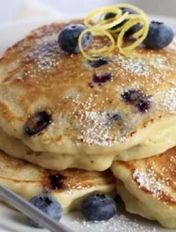 Lemon Ricotta Blueberry Pancakes