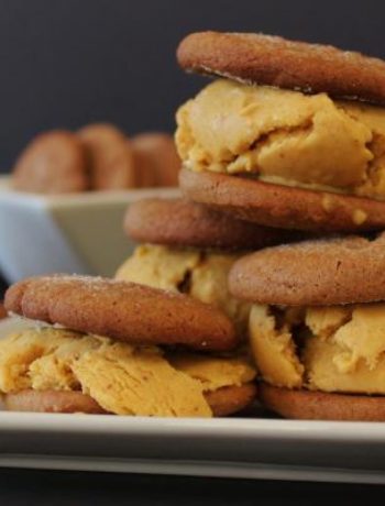 Ginger Snap and Pumpkin Ice Cream Sandwiches