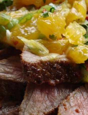 Paprika and Coriander Rubbed Steaks With Orange-Coriander Salsa