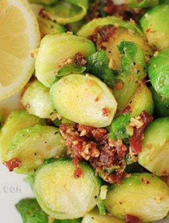 Brussel Sprouts in Bacon and Garlic Sauce