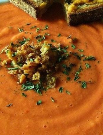 Spanish Gazpacho Soup In The Raw With Broiled “Cheese” Toast