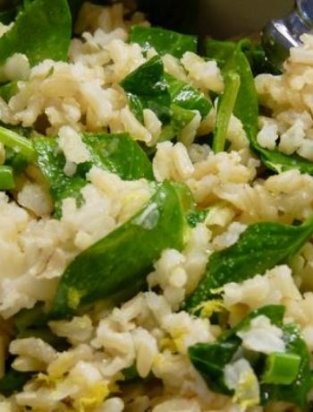 Lemony Brown Rice With Baby Spinach