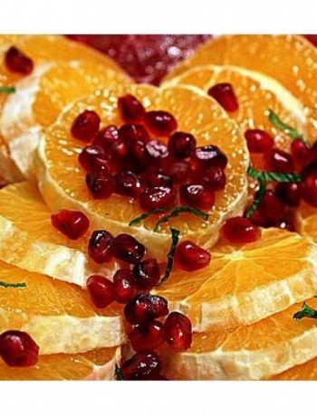 Oranges & Pomegranates In Kaffir Lime Syrup