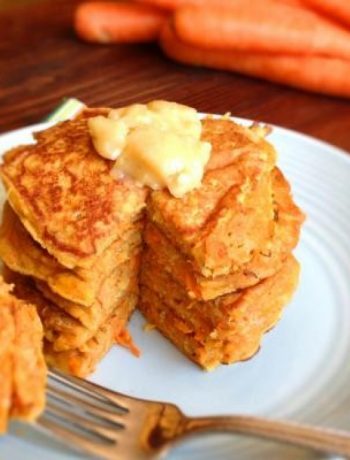 Carrot Cake Pancakes w Honey Butter
