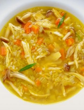 Roasted Chicken and Brown Rice Soup