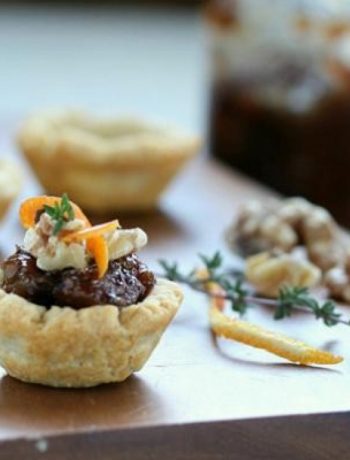 Blue Cheese Tartlets With Fig Jam and Walnuts