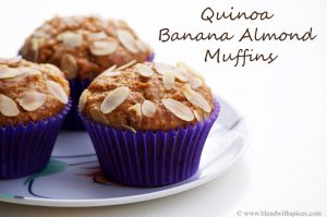 Eggless Quinoa Banana Almond Muffins – How to make Quinoa Muffins