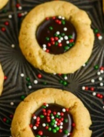 Chocolate-Peppermint Thumbprint Cookies