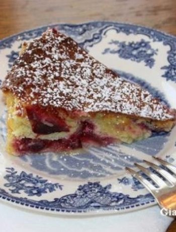 Almond Plum Cake with Creme Fraiche