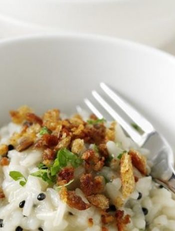 Lemon and Arënkha Msc Risotto With Anchovy-Fried Crumbs