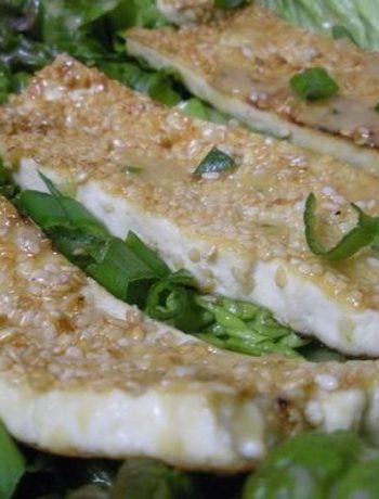 Sesame Seared Tofu With Jalapeno Miso Dressing