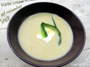 Warm cream of cucumber soup