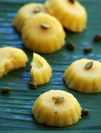 Orange Rava Kesari – Orange Flavored Semolina Halwa – Navratri Naivedyam