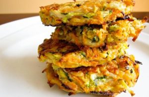 Zucchini and Yam Fritters