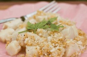 Baked and Breaded Scallops