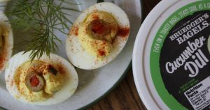 Cucumber Dill Cream Cheese Deviled Eggs