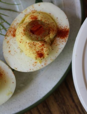 Cucumber Dill Cream Cheese Deviled Eggs