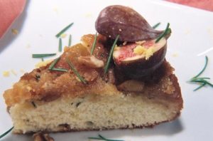 Fresh Fig, Walnut, Rosemary Upside Down Cake And A Crisp Citrusy Chardonnay