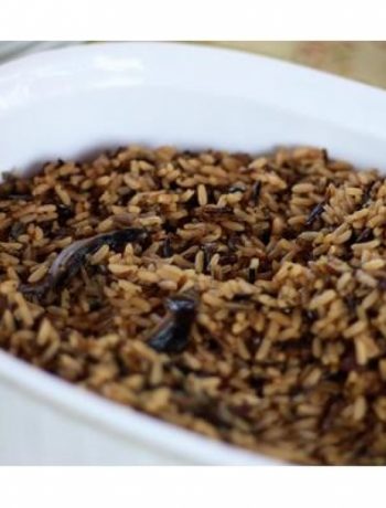 Wild Rice With Bacon, Mushrooms & Green Onions