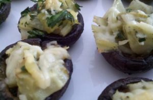 Cheesy Artichoke Stuffed Mushrooms