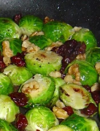 Brussels Sprouts Lardons With Cherries and Walnuts