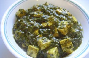 Palak-tofu (bean curd)