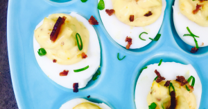 Bacon Scallion Deviled Eggs