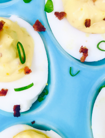 Bacon Scallion Deviled Eggs
