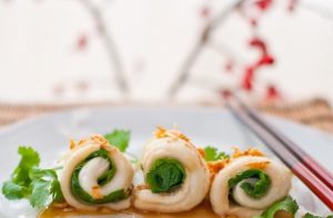 Steamed Plaice & Spinach Rolls