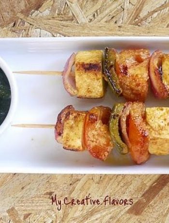 Vegetable Paneer Skewers Or Paneer Tikka